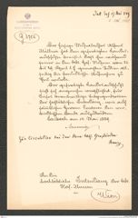 k.k. naturhistorisches Hofmuseum, Intendanzakten 1885-1896 (Hauer), Aktenzahl Z.346/1889, Seite 1